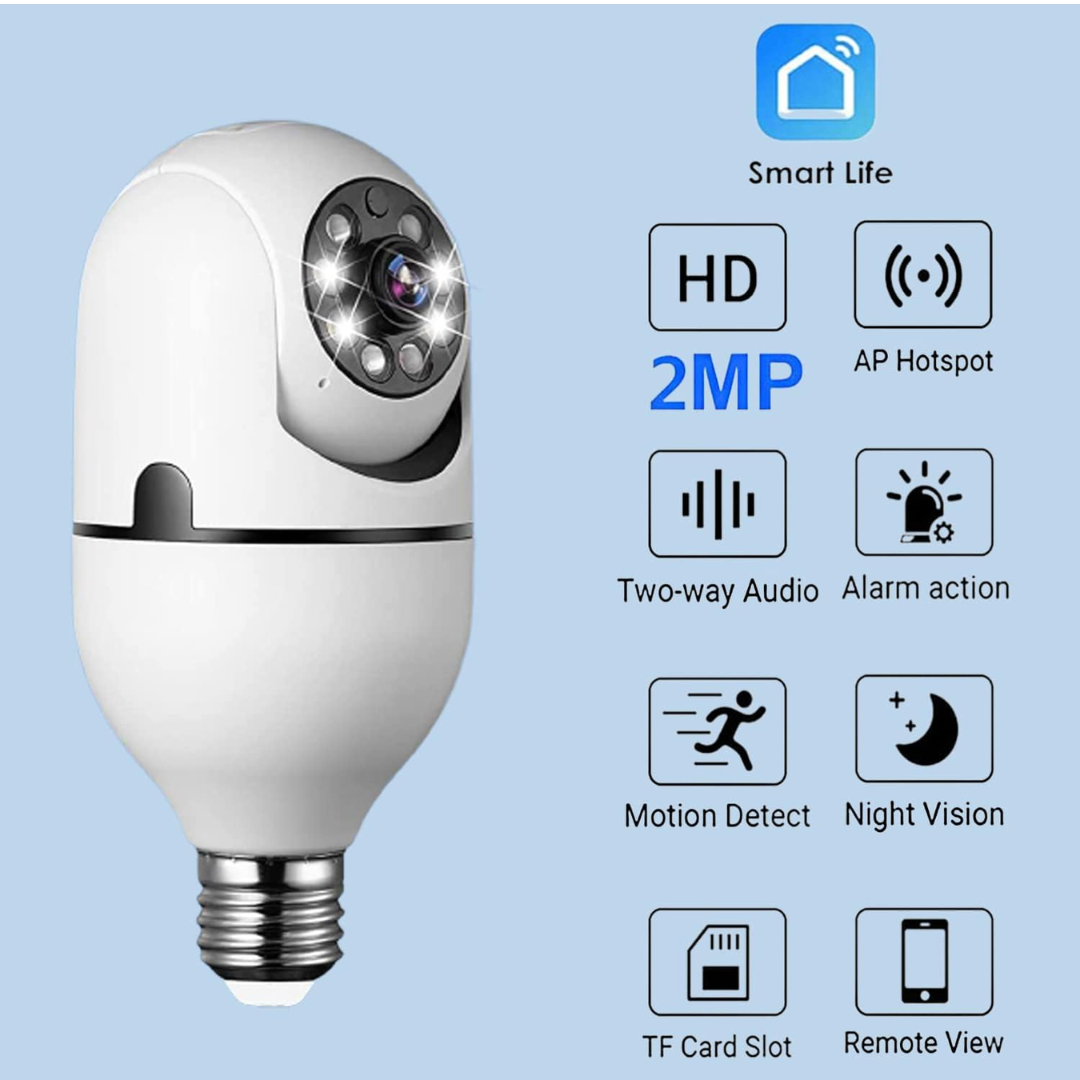 Bombilla Cámara de Seguridad WiFi 360°